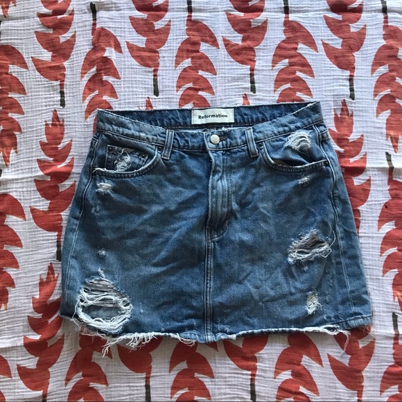Reformation Jeans Skirt + BUNDLE DEALS AVAILABLE✨🪐 - Picture 1 of 3